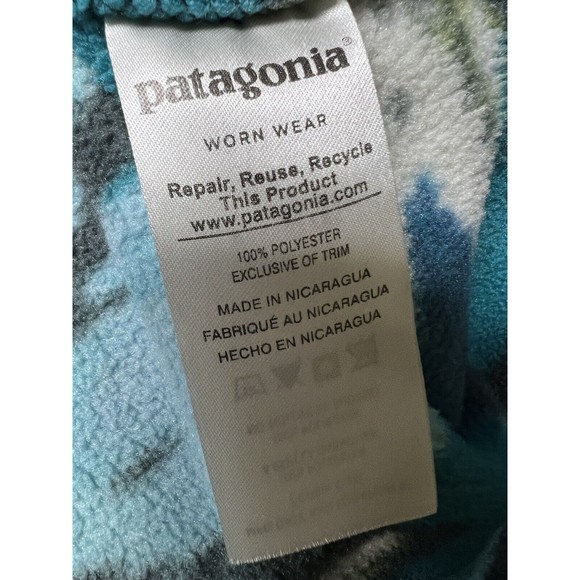 Patagonia Synchilla Snap-T Fleece Trout Tales Elwha Blue Women’s Size Small - Picture 7 of 7